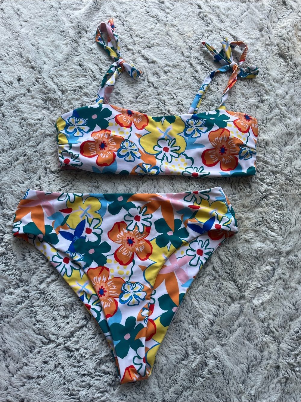 Kids Floral Two-Piece Swim Set - Multicolor